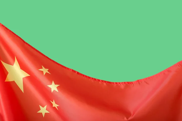 Národní Vlajka Čínské Lidové Republiky Barevném Pozadí — Stock fotografie