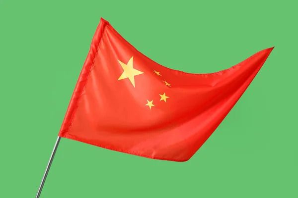 Národní Vlajka Čínské Lidové Republiky Barevném Pozadí — Stock fotografie