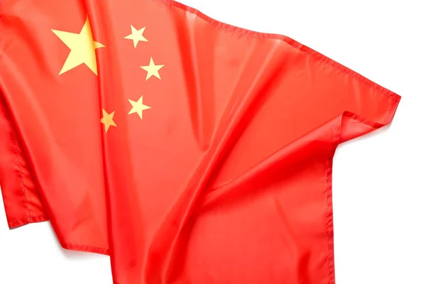 Bandeira Nacional República Popular China Sobre Fundo Branco — Fotografia de Stock