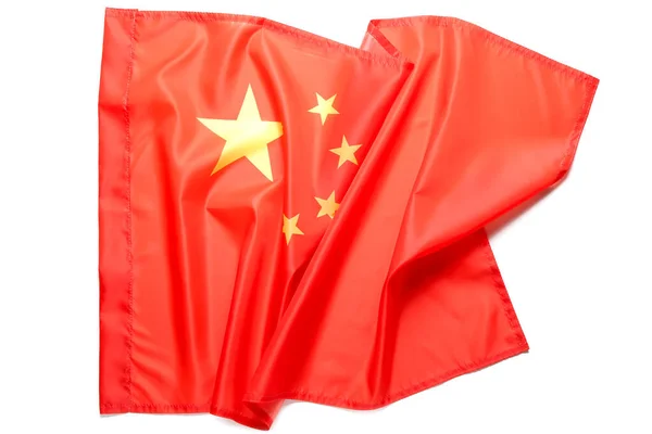 Die Nationalflagge Der Volksrepublik China Auf Weißem Hintergrund — Stockfoto