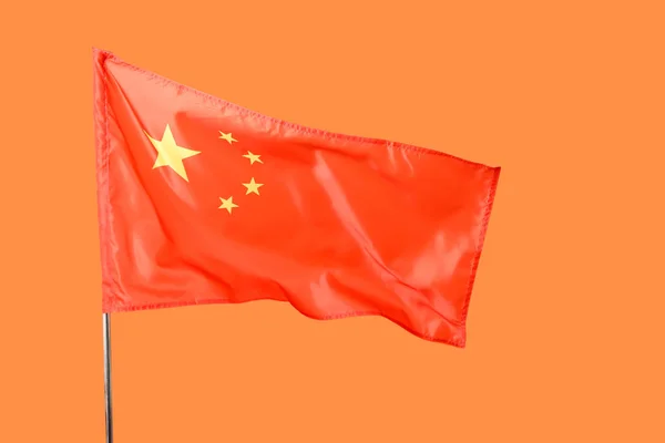 Bandeira Nacional República Popular China Sobre Fundo Colorido — Fotografia de Stock