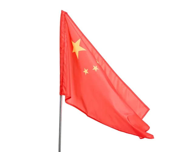 Bandeira Nacional República Popular China Sobre Fundo Branco — Fotografia de Stock