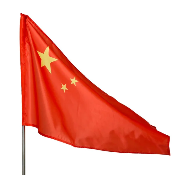 Národní Vlajka Čínské Lidové Republiky Bílém Pozadí — Stock fotografie