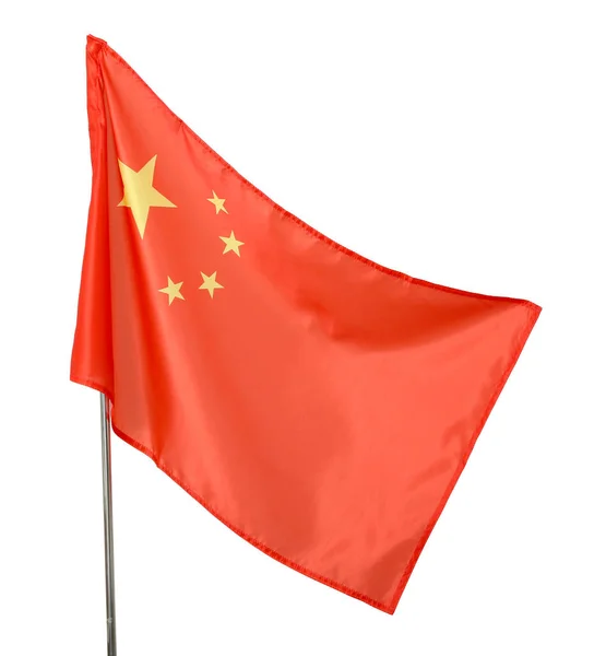 Εθνική Σημαία Της Λαϊκής Δημοκρατίας Της Κίνας Λευκό Φόντο — Φωτογραφία Αρχείου