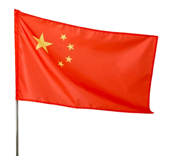 Εθνική Σημαία Της Λαϊκής Δημοκρατίας Της Κίνας Λευκό Φόντο — Φωτογραφία Αρχείου