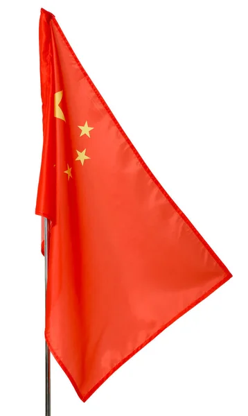 Die Nationalflagge Der Volksrepublik China Auf Weißem Hintergrund — Stockfoto