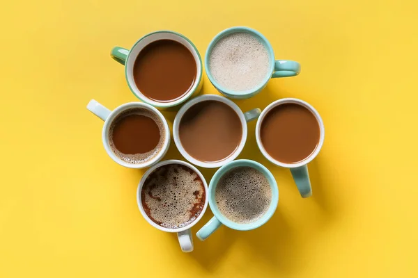 Koppar Välsmakande Kaffe Färg Bakgrund — Stockfoto