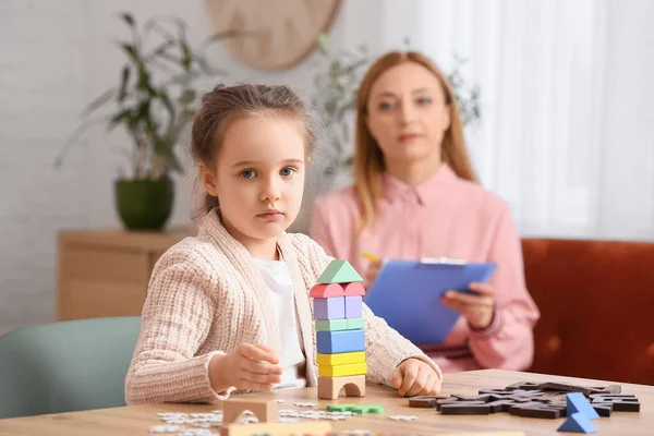 Little Girl Autistic Disorder Child Psychologist Office — Stock Photo, Image