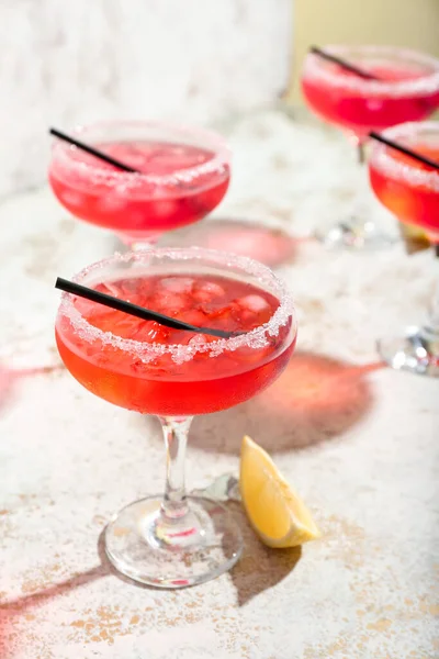 Glasses Tasty Cosmopolitan Cocktail Light Background — Stock Photo, Image