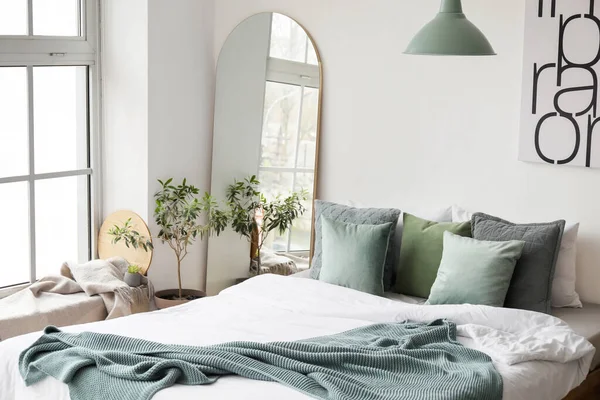 Stylish Mirror Interior Bedroom — Stock Photo, Image