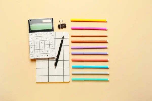 Stationery Supplies Color Background — Stock Photo, Image