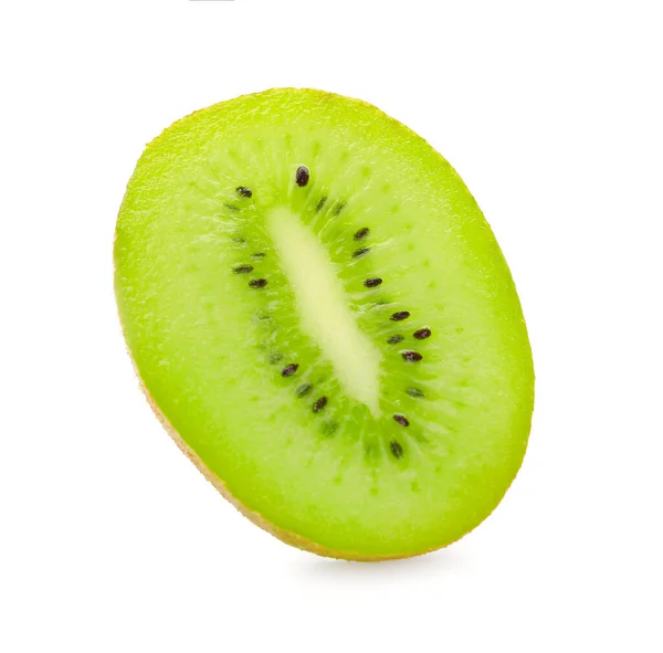 Segment Van Verse Kiwi Vruchten Witte Achtergrond — Stockfoto