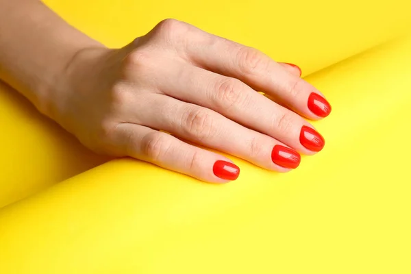 Woman Beautiful Manicure Color Background — Stock Photo, Image