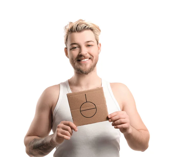 Non Binary Young Man White Background — Stock Photo, Image