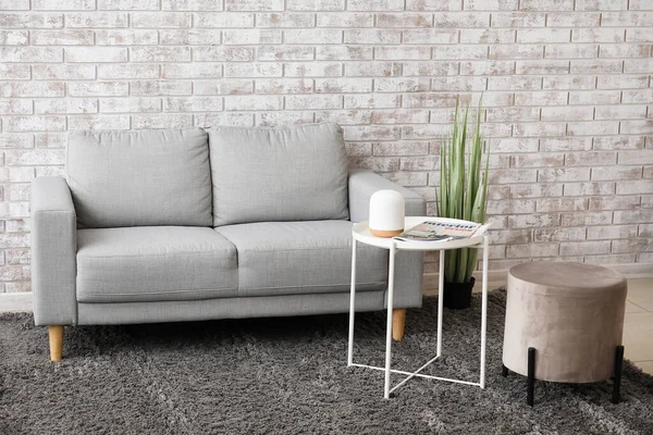 Interior Stylish Living Room Comfortable Sofa — Stock Photo, Image