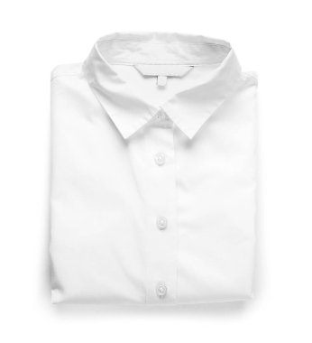 Beyaz arka planda şık kadın gömleği