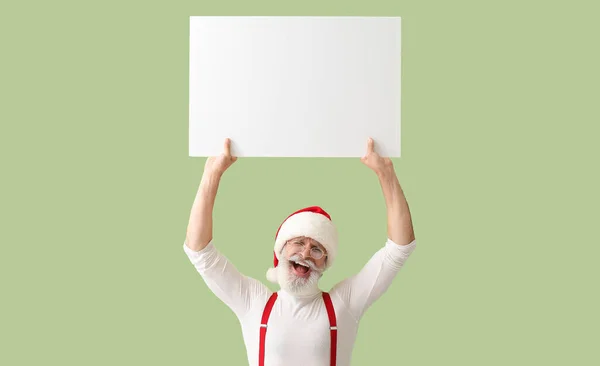 Happy Santa Claus Blank Poster Color Background — Stock Photo, Image