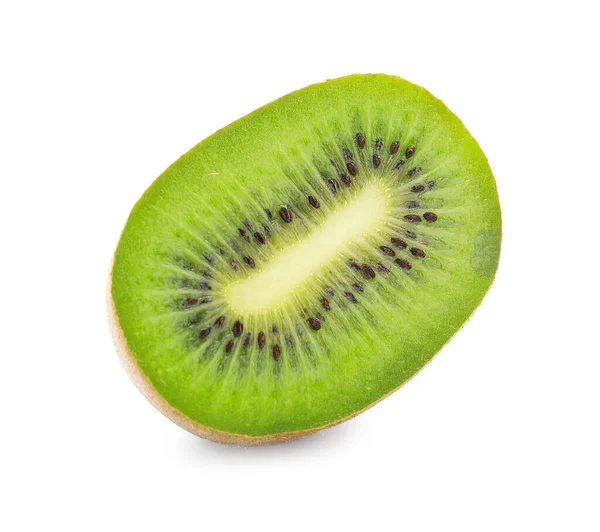 Stuk Vers Kiwi Fruit Witte Achtergrond — Stockfoto