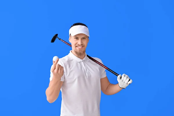 Snygg Hane Golfare Färg Bakgrund — Stockfoto