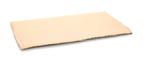 Piece Cardboard White Background — Stock Photo, Image