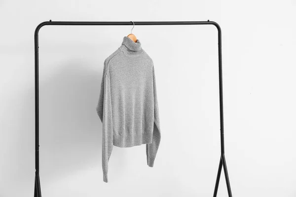 Rack Warm Sweater Light Wall — Stock Photo, Image