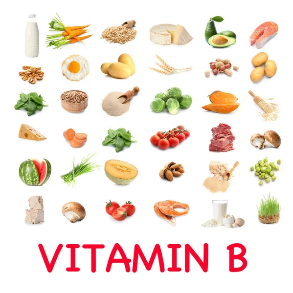 Zdravé Produkty Bohaté Vitamín Bílém Pozadí — Stock fotografie