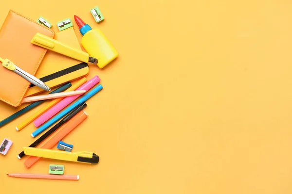 Set Stationery Color Background — Stock Photo, Image