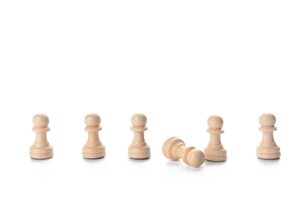 Šachové Figurky Bílém Pozadí Pojem Výpovědi — Stock fotografie