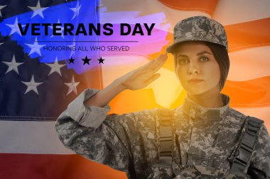 Amerikan Gaziler Günü için tebrik kartı.