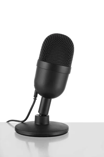 Modern Microphone White Background — Stock Photo, Image