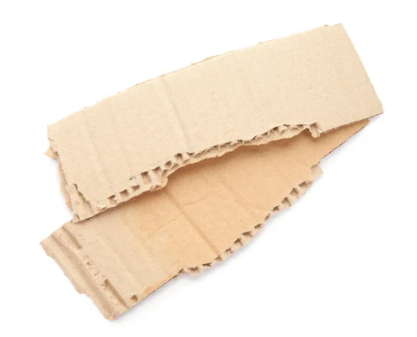 Pieces Cardboard White Background — Stock Photo, Image