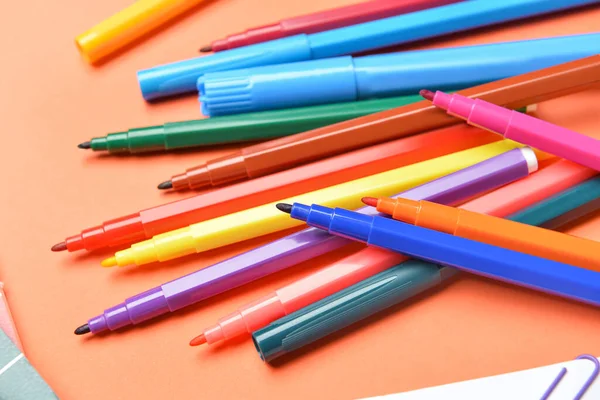 Colorful Markers Color Background — Stock Photo, Image