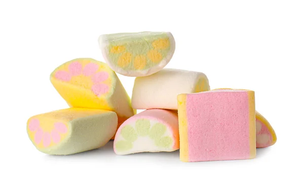 Tasty Marshmallows White Background — Stock Photo, Image