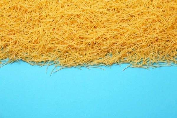 Uncooked Vermicelli Pasta Color Background — Stock Photo, Image