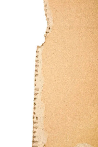 Piece Cardboard White Background — Stock Photo, Image