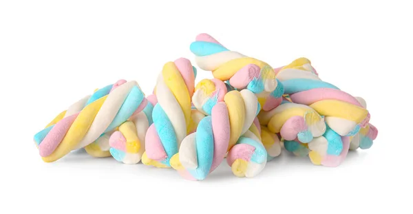 Smaklig Marshmallows Vit Bakgrund — Stockfoto