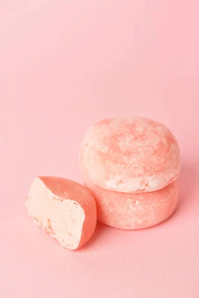 Tasty Japanese Mochi Color Background — Stock Photo, Image