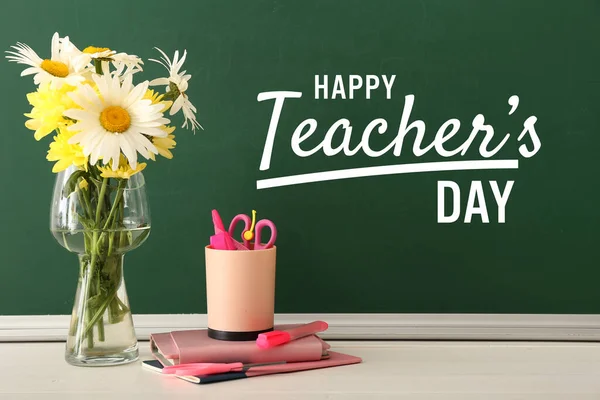 Vackert Gratulationskort För Happy Teacher Day — Stockfoto