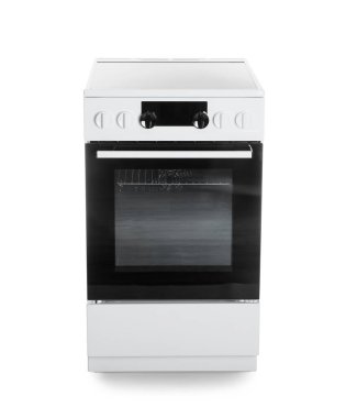 Beyaz arka plan üzerinde modern elektrikli fırın