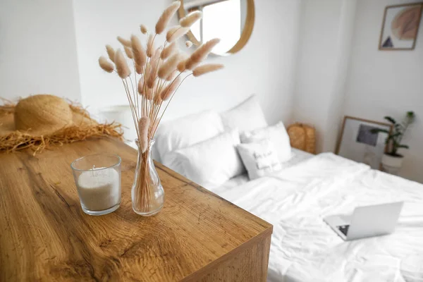 Vase Candle Shelf Bedroom — Stock Photo, Image