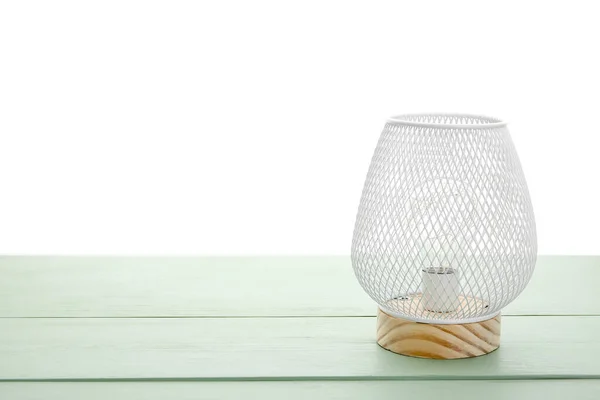 Stylish Lamp Table White Background — Stock Photo, Image