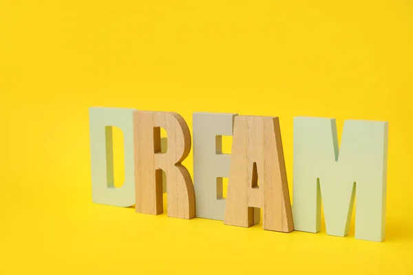 Stylish Decor Shape Word Dream Color Background — Stock Photo, Image
