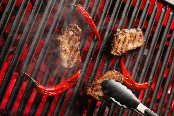 Smaczny Mostek Wołowy Pieprzem Chili Grillu — Zdjęcie stockowe