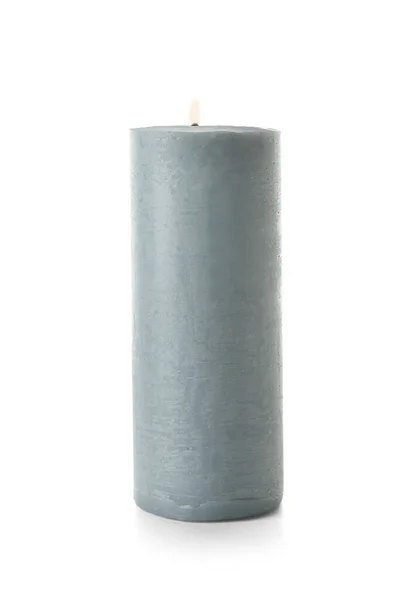 Burning Aroma Candle White Background — Stock Photo, Image