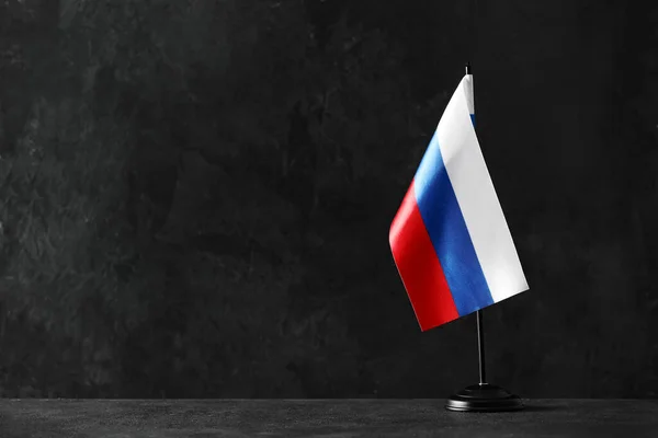Прапор Росії Чорному Фоні — стокове фото