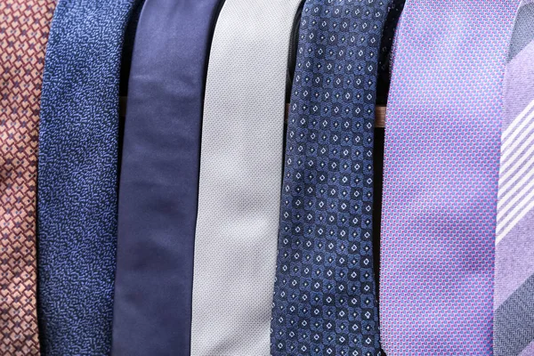 Different Stylish Neck Ties Closeup — Stock Photo, Image