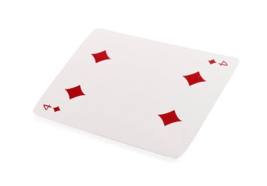 Poker kartı beyaz arkaplanda oynanıyor