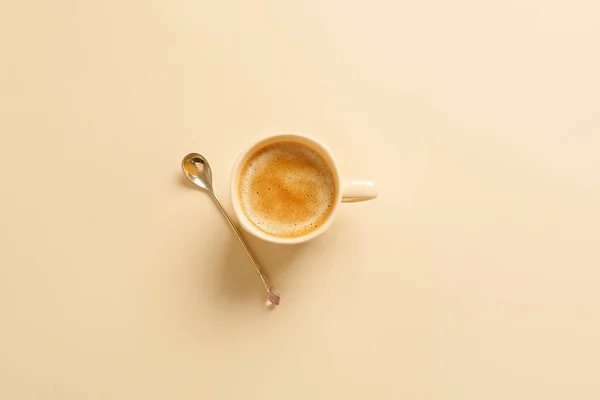 Taza Café Sobre Fondo Amarillo —  Fotos de Stock