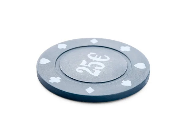 Poker Çipi Beyazda Izole Edildi — Stok fotoğraf