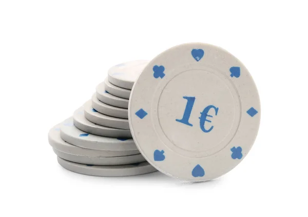 Poker Chips White Background — Stock Photo, Image